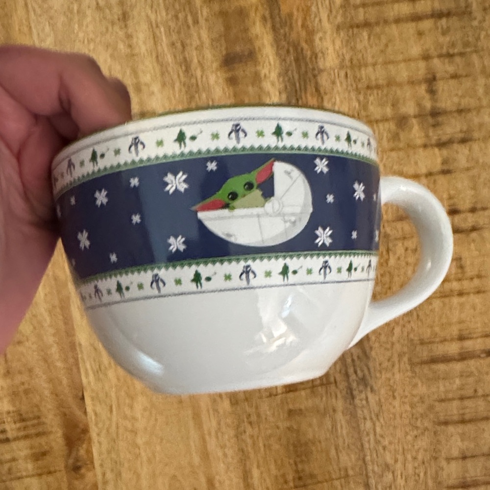 Star Wars The Mandolorian Grogu Winter flannel sweater mug 24 ozs